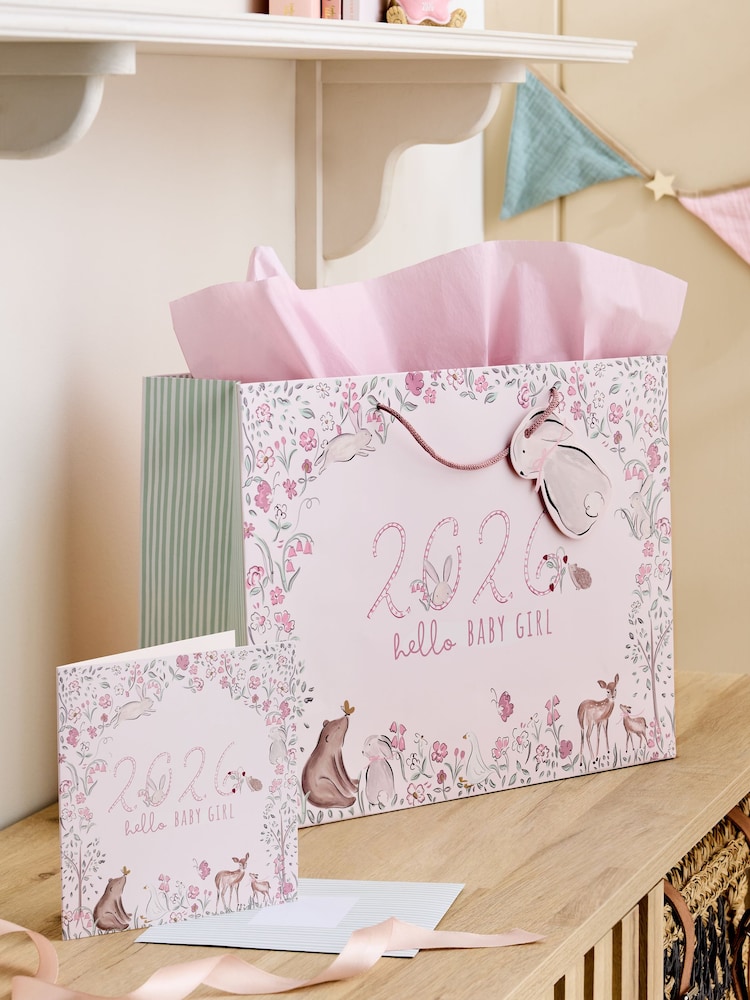 Baby Girl Born in 2026 Gift Bag and Card Set - Slika 1 iz 4