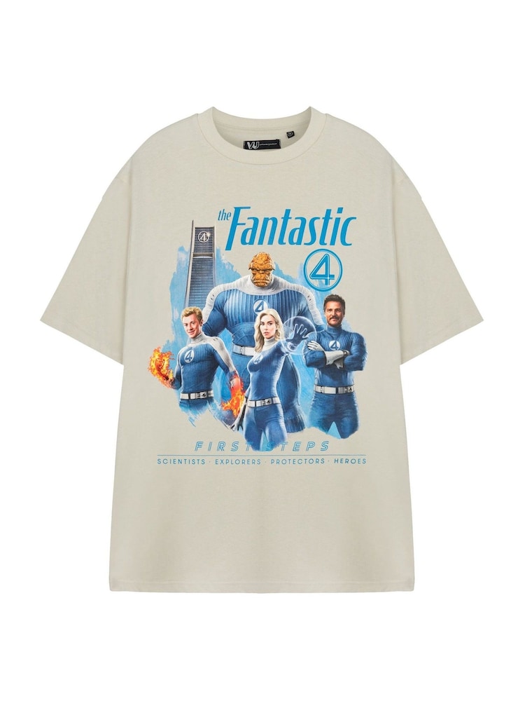 Vanilla Underground Brown Unisex Marvel Fantastic Four Short Sleeved 100% Cotton T-Shirt - Image 1 of 6