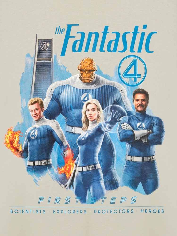 Vanilla Underground Brown Unisex Marvel Fantastic Four Short Sleeved 100% Cotton T-Shirt - Image 6 of 6 Vanilla Underground Brown Unisex Marvel Fantastic Four Short Sleeved 100% Cotton T-Shirt - Image 6 of 6