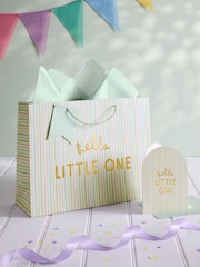 Pruhovaná Sada dárkové tašky a přáníčka pro miminka - Obrázek 1 z 3