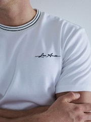River Island White Slim Fit Les Amis Ringer 100% Cotton T-Shirt - Image 4 of 6