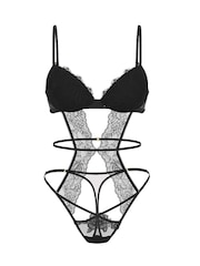 Victoria's Secret Black Lace Lightly Lined Bodysuit - Image 3 of 3