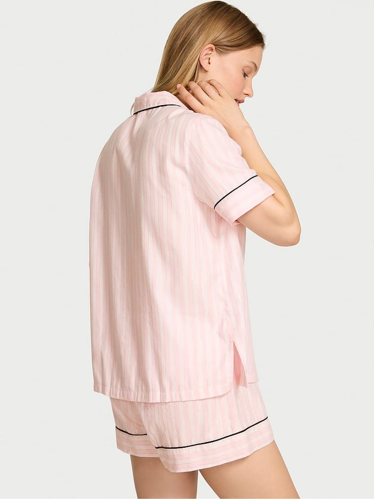 Victoria's Secret Pretty Blossom Pink Stripe Flannel Short Pyjamas Set - Image 2 of 4 Victoria's Secret Pretty Blossom Pink Stripe Flannel Short Pyjamas Set - Image 2 of 4