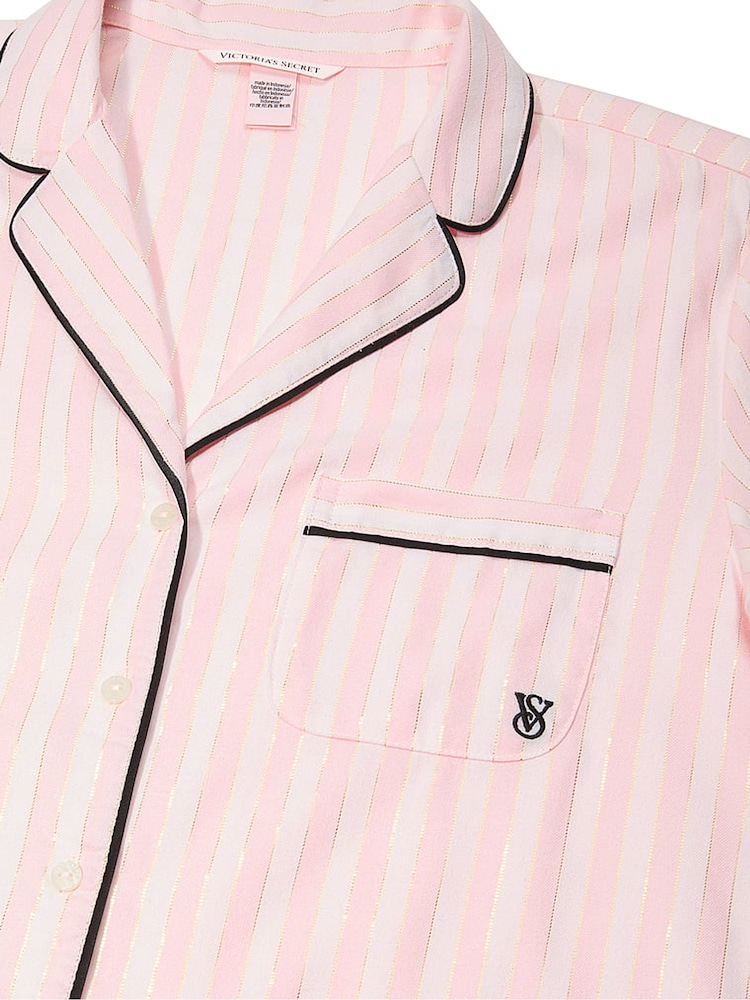 Victoria's Secret Pretty Blossom Pink Stripe Flannel Short Pyjamas Set - Image 4 of 4 Victoria's Secret Pretty Blossom Pink Stripe Flannel Short Pyjamas Set - Image 4 of 4