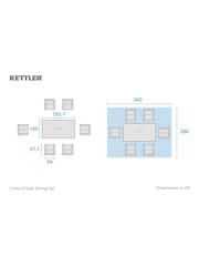 Kettler Pebble Como 6 Seater Garden Dining Set - Image 4 of 8