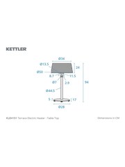 Kettler Grey Terrace Electric Garden Table Top Heater - Image 5 of 5