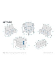 Kettler Natural Charlbury Mini Corner Rattan Garden Set - Image 4 of 8
