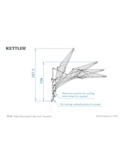 Kettler Natural Wall Mounted Free Arm 25m Square Parasol - Image 4 of 4