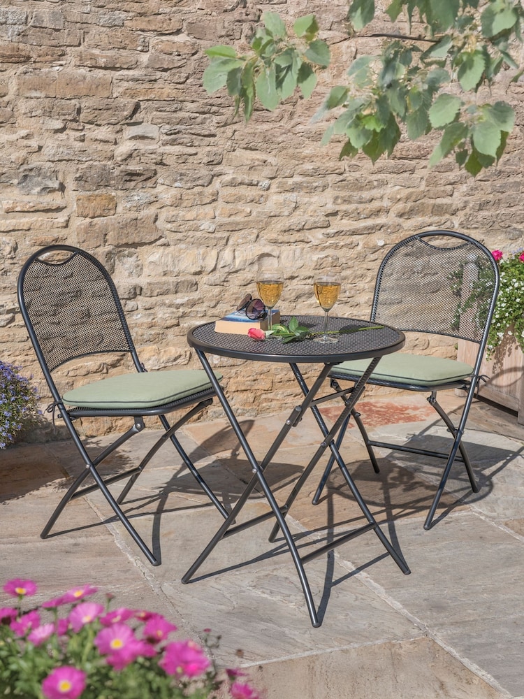 Kettler Sage Green Café Roma Iron Set with Sage Seat Pad Cushion - Image 1 of 6