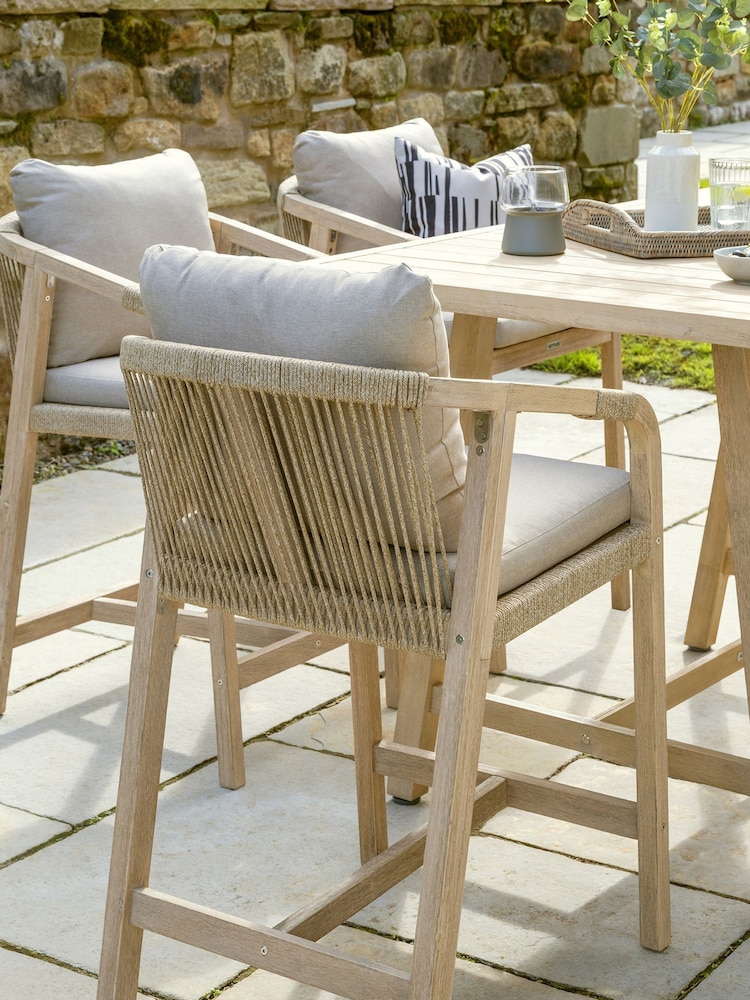 Kettler Natural Cora Rope High Dining Set - Image 2 of 9