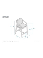 Kettler Natural Cora Rope High Dining Set - Image 3 of 9