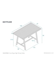 Kettler Natural Cora Rope High Dining Set - Image 4 of 9