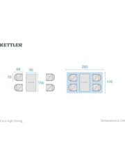 Kettler Natural Cora Rope High Dining Set - Image 5 of 9