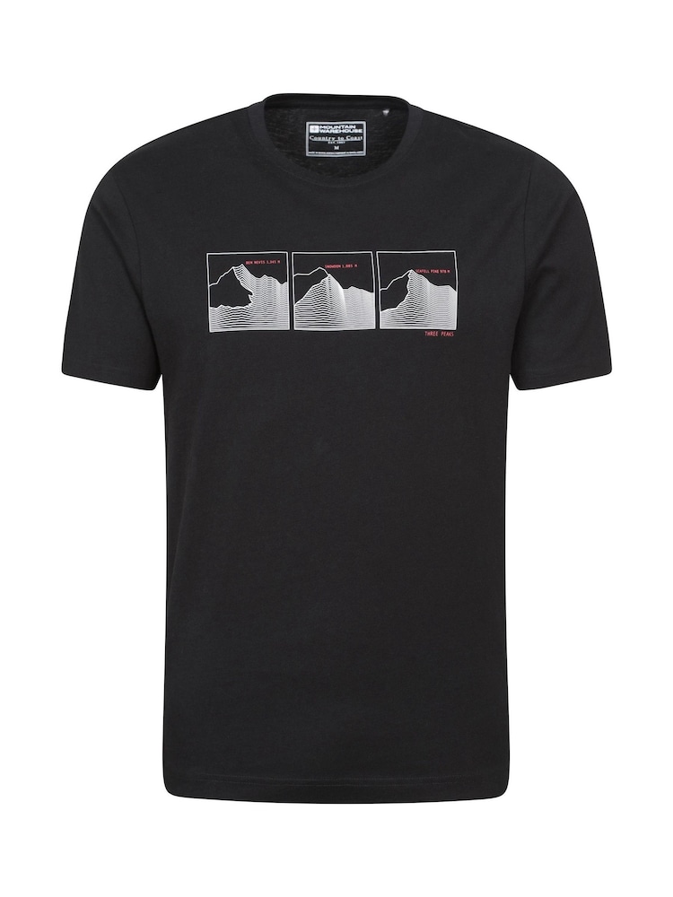 Mountain Warehouse Black Mens 100% Cotton UV T-Shirt 3 Peaks - Image 1 of 6