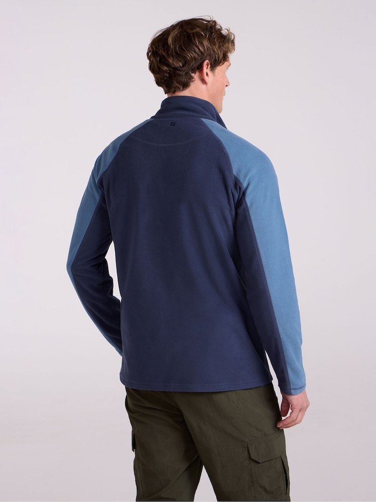Mountain Warehouse Blue Mens Ashbourne II Half Zip Fleece - Image 2 of 9 Mountain Warehouse Blue Mens Ashbourne II Half Zip Fleece - Image 2 of 9