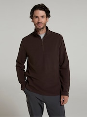 Mountain Warehouse Brown Mens Camber II Half Zip Quick Drying Fleece - Image 1 of 4