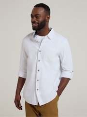 Mountain Warehouse White Mens Coconut Textured Long Sleeved 100% Cotton Shirt - Image 2 of 4
