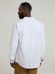 Mountain Warehouse White Mens Coconut Textured Long Sleeved 100% Cotton Shirt - Image 3 of 4