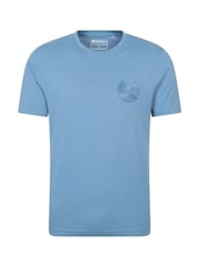 Mountain Warehouse Blue Mens Camping Sketch 100% Cotton T-Shirt - Image 1 of 7