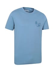 Mountain Warehouse Blue Mens Camping Sketch 100% Cotton T-Shirt - Image 4 of 7