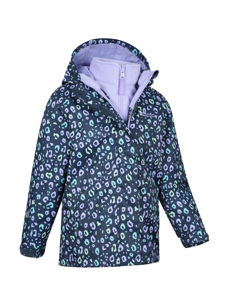 Mountain Warehouse Blue Kids Aries Printed Waterproof 3-in-1 Jacket - Image 2 of 7