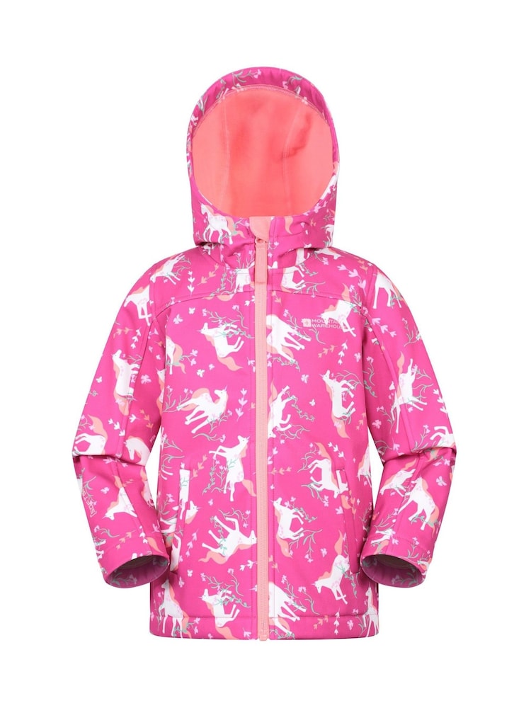 Svetlo roza - Nepremočljiva softshell jakna s potiskom Mountain Warehouse Exodus Kids - Slika 1 iz 5 Svetlo roza - Nepremočljiva softshell jakna s potiskom Mountain Warehouse Exodus Kids - Slika 1 iz 5