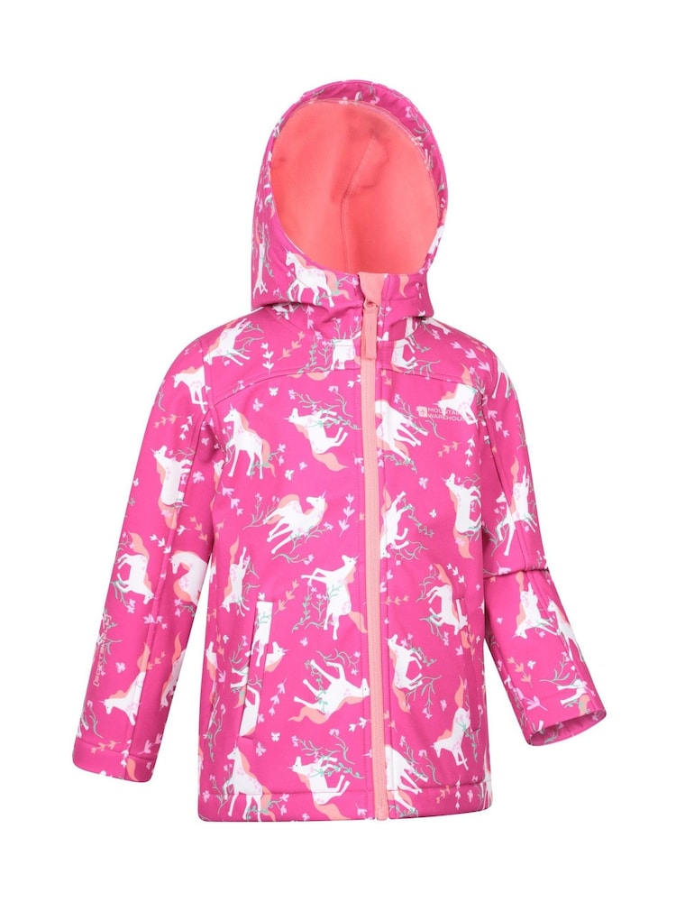Svetlo roza - Nepremočljiva softshell jakna s potiskom Mountain Warehouse Exodus Kids - Slika 2 iz 5 Svetlo roza - Nepremočljiva softshell jakna s potiskom Mountain Warehouse Exodus Kids - Slika 2 iz 5