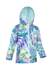 Mountain Warehouse Blue/Pink Exodus Kids Printed Water-Resistant Softshell Jacket - Image 2 of 5