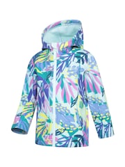 Mountain Warehouse Blue/Pink Exodus Kids Printed Water-Resistant Softshell Jacket - Image 4 of 5