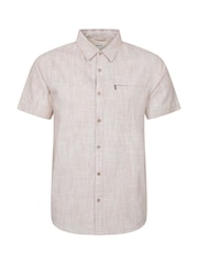 Mountain Warehouse Lilac Purple Mens Coconut Slub Texture Short Sleeve 100% Cotton Shirt - Image 1 of 4