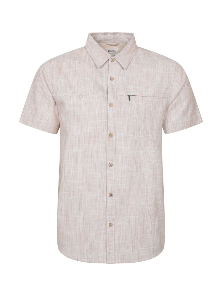 Mountain Warehouse Lilac Purple Mens Coconut Slub Texture Short Sleeve 100% Cotton Shirt - Image 1 of 4