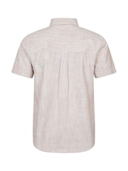 Mountain Warehouse Lilac Purple Mens Coconut Slub Texture Short Sleeve 100% Cotton Shirt - Image 3 of 4