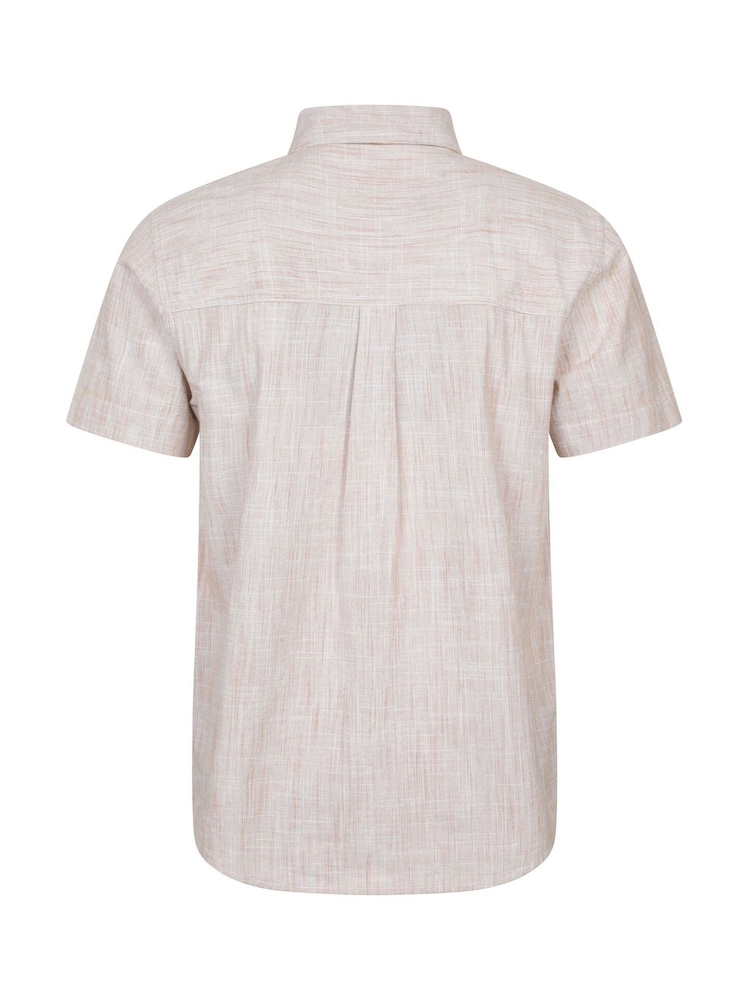 Mountain Warehouse Lilac Purple Mens Coconut Slub Texture Short Sleeve 100% Cotton Shirt - Image 3 of 4