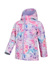Mountain Warehouse Pink Exodus Kids Printed Water-Resistant Softshell Jacket - Image 4 of 5