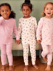 Pink Ditsy Floral Snuggle Pyjamas 3 Pack (9mths-12yrs) - Image 1 of 10