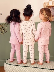 Pink Ditsy Floral Snuggle Pyjamas 3 Pack (9mths-12yrs) - Image 3 of 10
