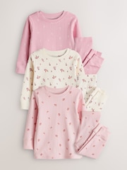 Pink Ditsy Floral Snuggle Pyjamas 3 Pack (9mths-12yrs) - Image 5 of 10