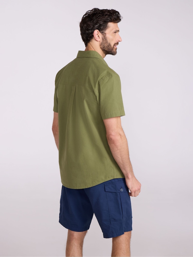 Mountain Warehouse Green Mens Coconut Slub Texture Short Sleeve 100% Cotton Shirt - Image 2 of 9 Mountain Warehouse Green Mens Coconut Slub Texture Short Sleeve 100% Cotton Shirt - Image 2 of 9