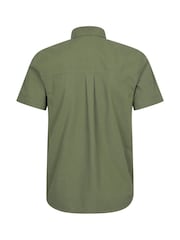 Mountain Warehouse Green Mens Coconut Slub Texture Short Sleeve 100% Cotton Shirt - Image 3 of 5
