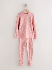 Pink/White Star/Heart Snuggle Pyjamas 3 Pack (9mths-12yrs) - Image 2 of 7