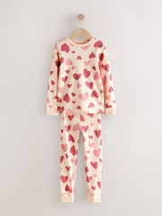 Pink/White Star/Heart Snuggle Pyjamas 3 Pack (9mths-12yrs) - Image 3 of 7