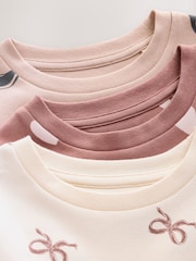 Ecru/Brown Bow Print Snuggle Pyjamas 3 Pack (9mths-12yrs) - Image 10 of 12