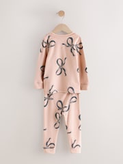 Ecru/Brown Bow Print Snuggle Pyjamas 3 Pack (9mths-12yrs) - Image 9 of 12