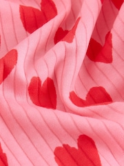 Red/Pink Hearts Snuggle Pyjamas 1 Pack (9mths-10yrs) - Image 3 of 4