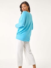 Roman Blue V-Neck Snit T-Shirt - Image 3 of 5