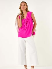 Rosa - Roman Ruffle V-Neck Vest Blouse - Imagen 2 de 5