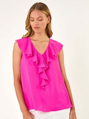 Rosa - Roman Ruffle V-Neck Vest Blouse - Imagen 4 de 5