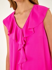Rosa - Roman Ruffle V-Neck Vest Blouse - Imagen 5 de 5