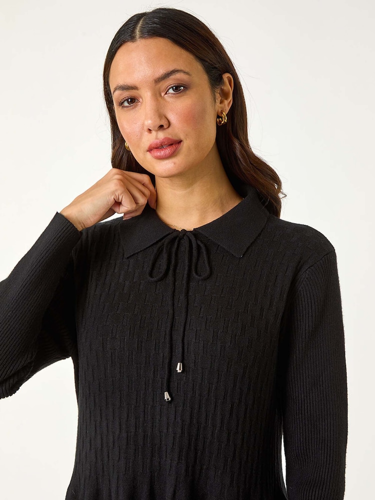 Rochie tricotată Roman cu textură striată - Image 4 of 5