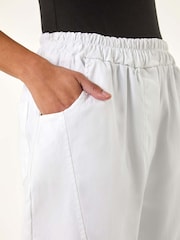 Белый - Roman Seam Detail Cropped Stretch Trousers - Изображение 5 из 5